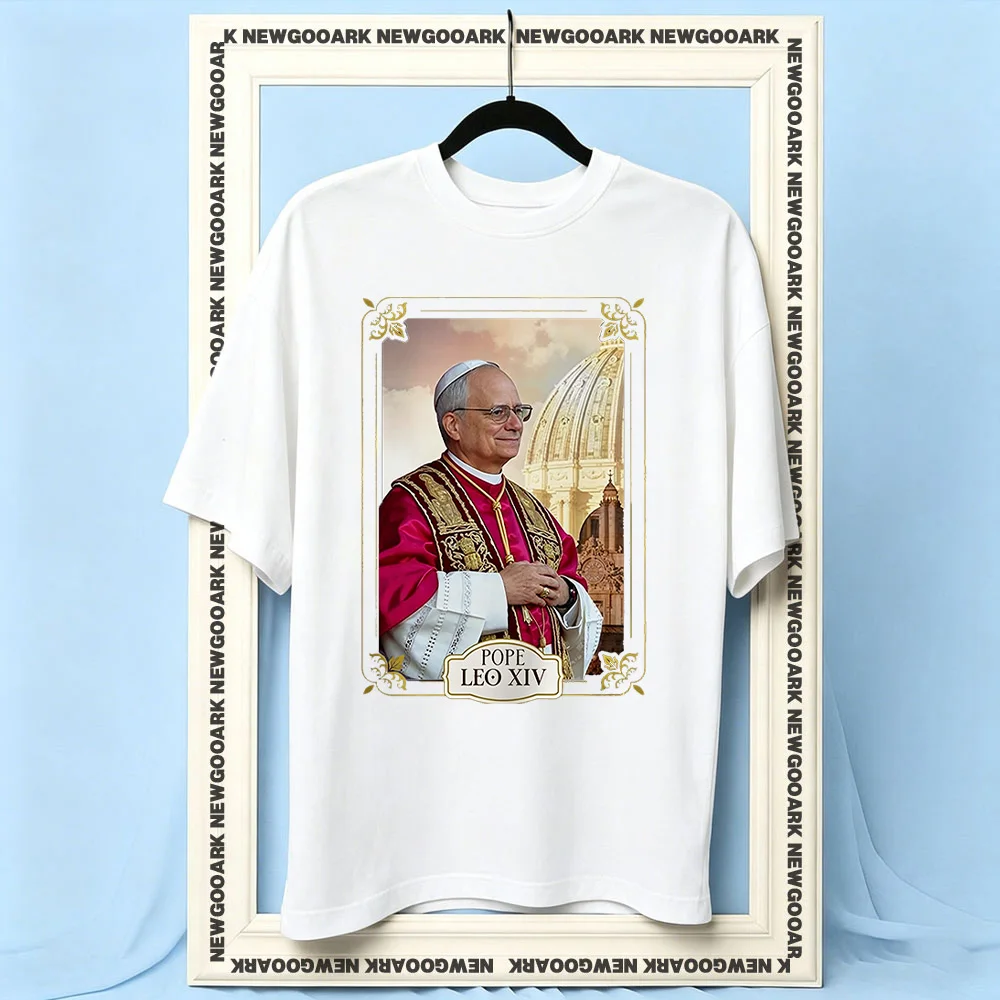Pope Leo XIV Catholic Church American Pope Vatican t-shirt woman man Casual cotton printed t shirts Adult O-neck summer tee