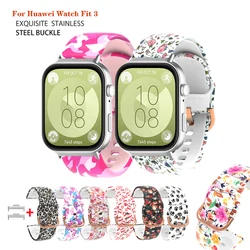 Woman Camo Strap For Huawei Watch Fit 3 / Fit4 Pro Soft Silicone Band Wristband For Huawei Fit3 Bracelet