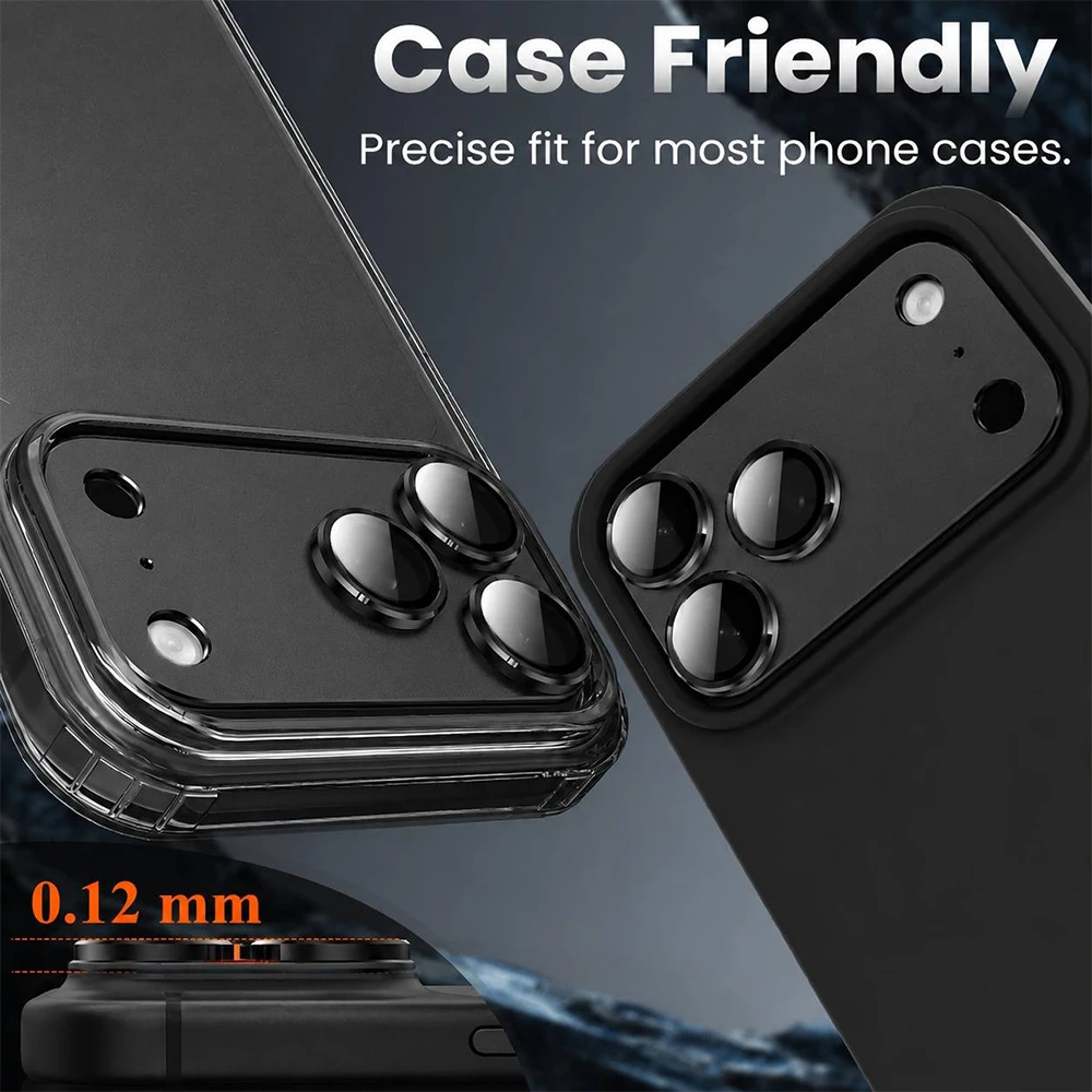 Metal Camera Lens Protector For iPhone 18 Pro Max 18 Pro Tempered Glass Lens Cover 360° Full Frame Metal Shield Design Lens Film