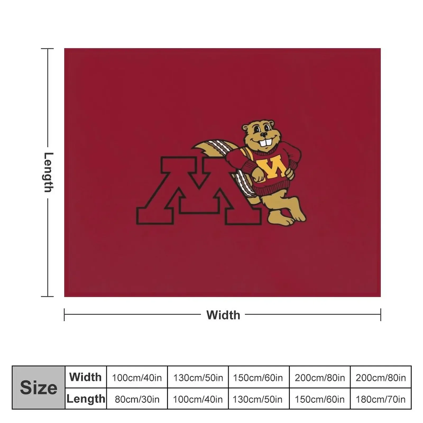 Goldy Gopher Throw Blanket Fashion Sofas For Baby valentine gift ideas Hairy Blankets