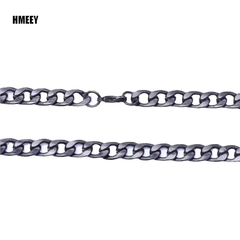 Hmeey Long Stainless Steel Chain Necklace Hip Hop for Women Men on The Neck Fashion Jewelry Accessories Choker Valentine\'s Day