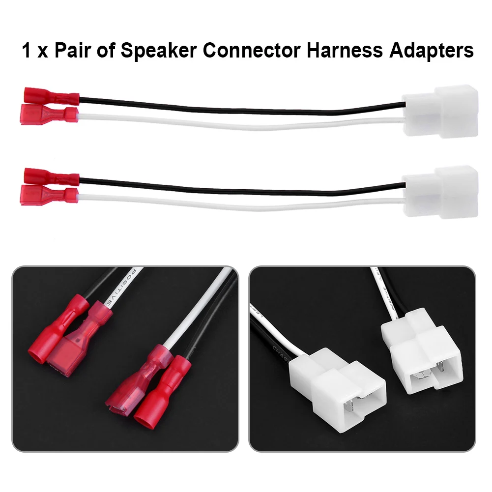 1 Pair Speaker Connector Harness Wire Adapters ABS Plastic Car Horn Speaker Adapter Wiring Harness for Audi for Ford Mazda Kia