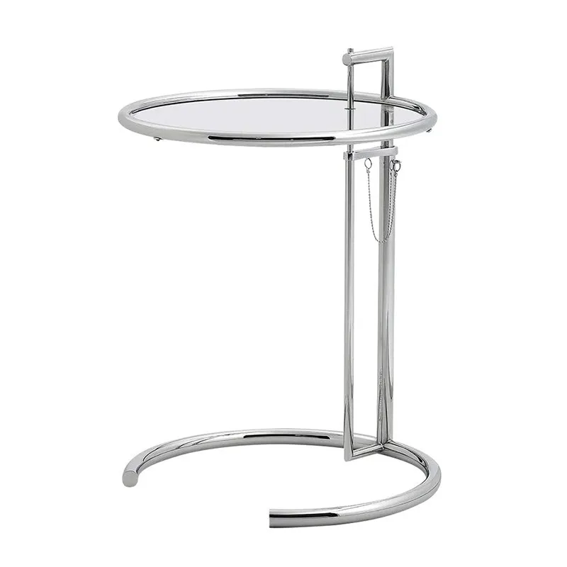 

Internet celebrity stainless steel glass coffee table designer lift adjustment coffee table simple small apartment side table