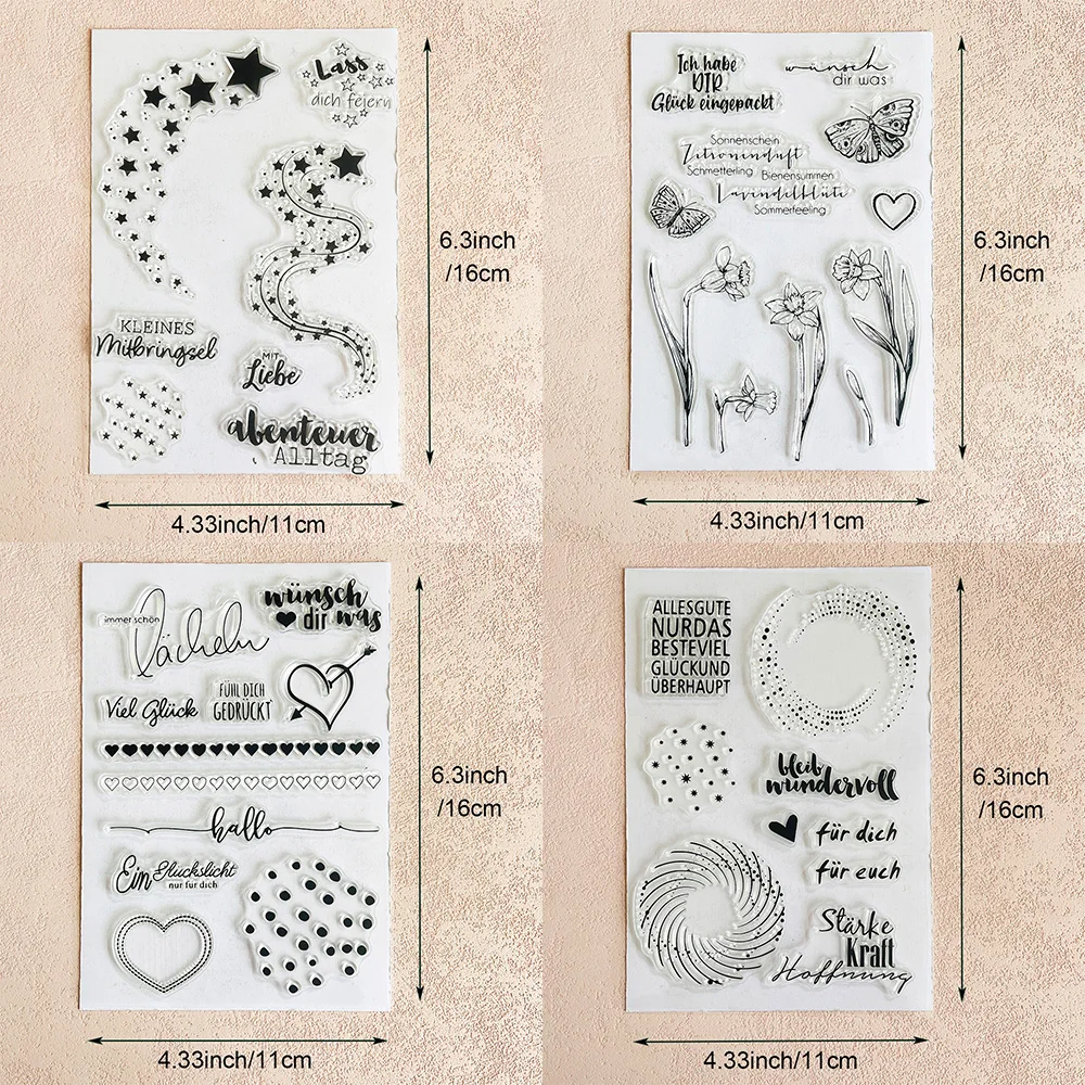 Deutsche Serie/Klare Stempel/Siegel für DIY Scrapbooking, Kartenherstellung, Album, dekoratives Siegel, Basteln