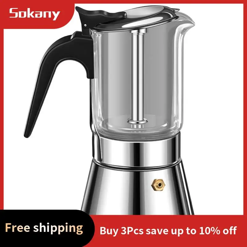 HIM-Double Valve Moka Pot 160Ml Portable Cold Brew Double Valve Moka Pot Espresso Extraction Coffee Pot Espresso Machine