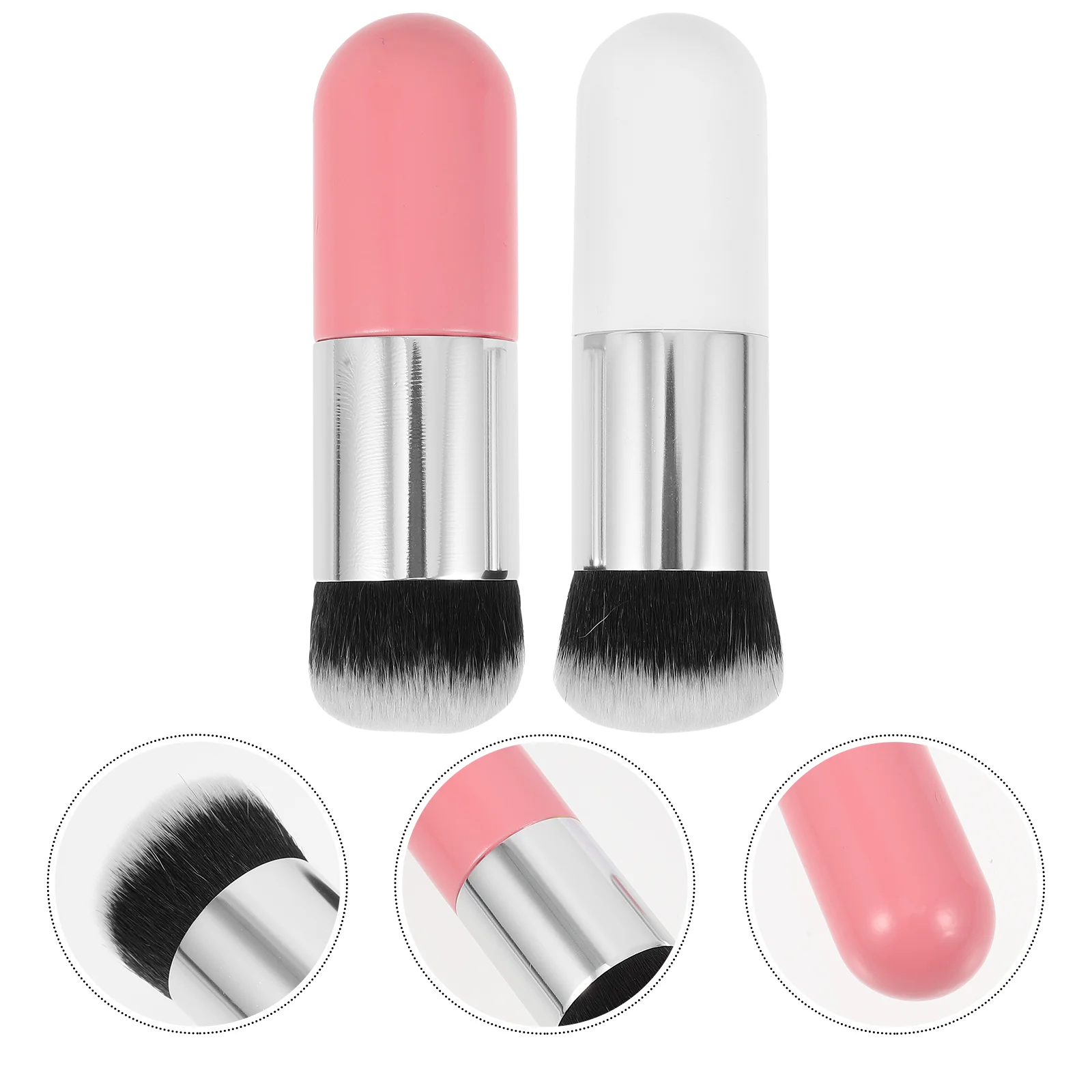 2 Pcs Makeup Brush Foundation Cream Blush Fluffy Set Loose Powder Cosmetics Plastic for Miss Women's