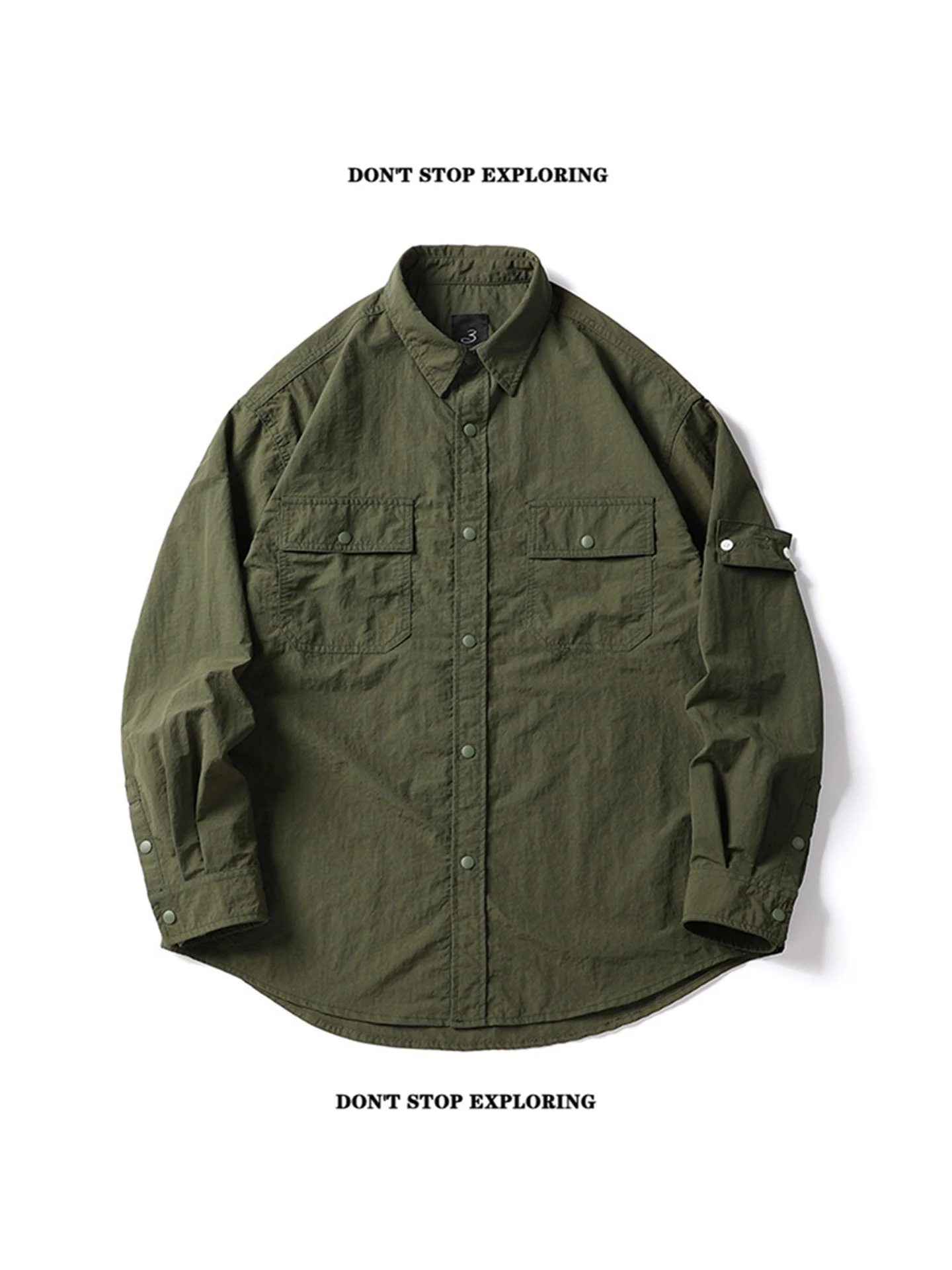 

Retro Japanese Sle Men's Long Sve Loose Fit Thin Workwear irt Spring Autumn Casual Versatile Outerwear Faionable