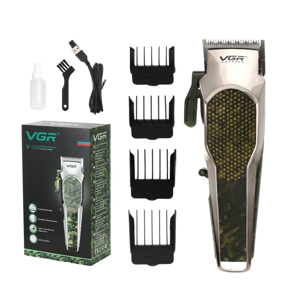 

V-299 Высокая мощность Профессиональная электрическая машинка для стрижки волос Камуфляжный триммер для волос для мужчин Машинка для стрижки Парикмахерская машина для стрижки волос