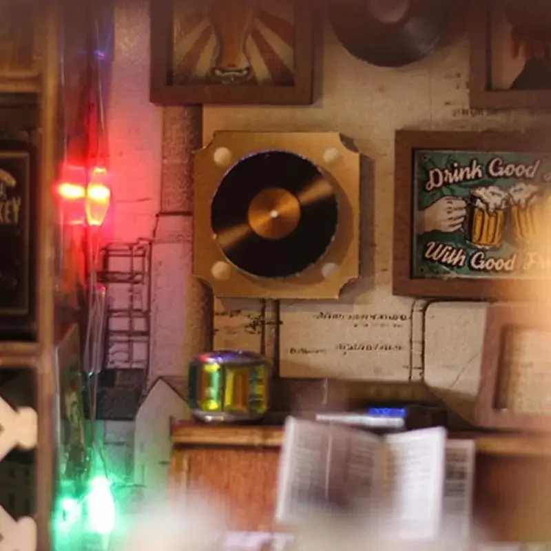 Conjunto artesanato diy, cena taverna miniatura, modelo conjunto construção casa para adultos e 15ub