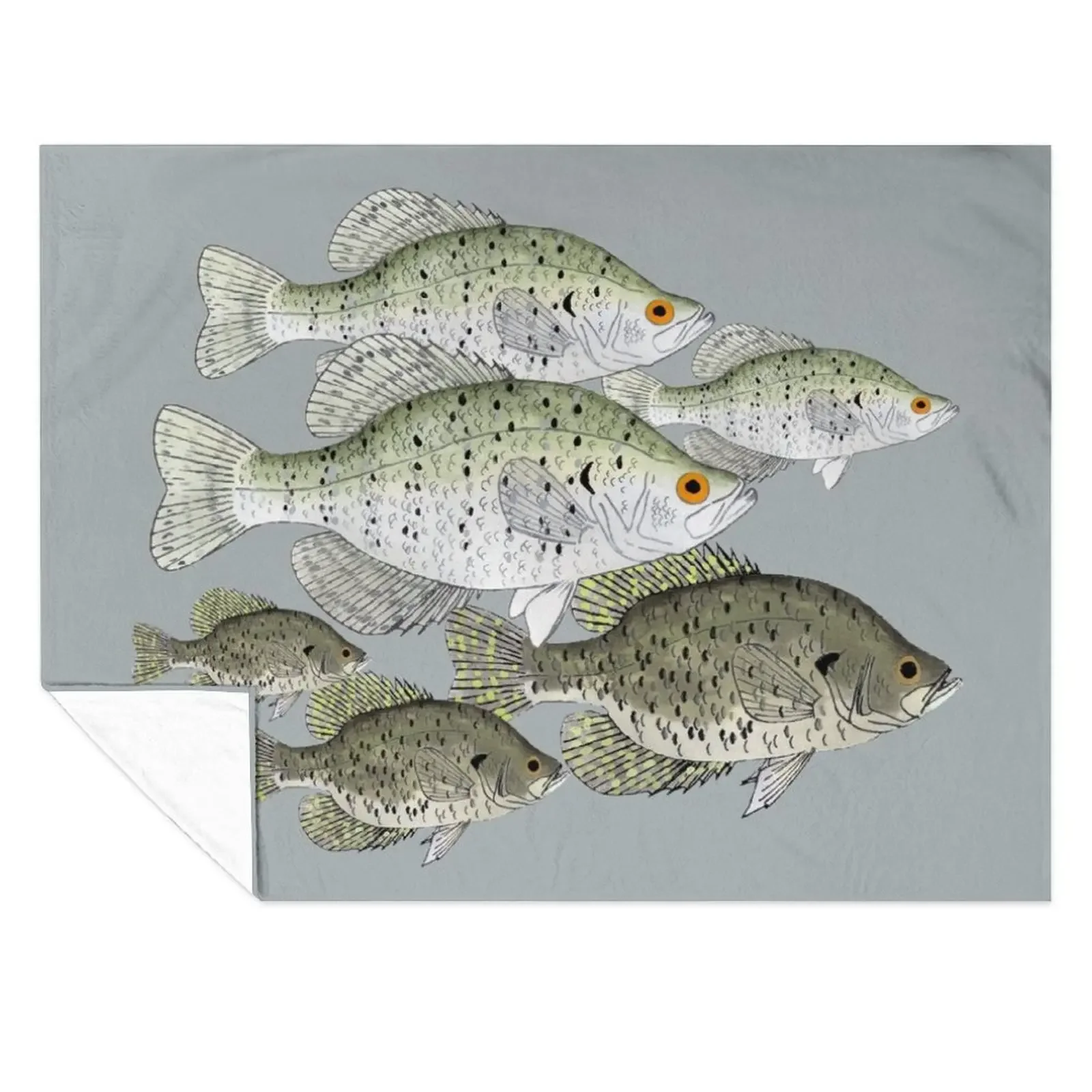 

Crappie School Throw Blanket for sofa Moving Soft Plush Plaid Soft Big Blankets