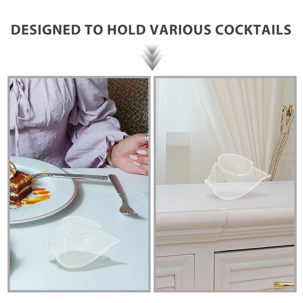 2 قطعة نظارات محارة على طراز المحيط 370 مللي أكواب كوكتيل فريدة من نوعها أدوات شرب النبيذ الزجاجية الشفافة للمنزل بار الحفلات الجمالية