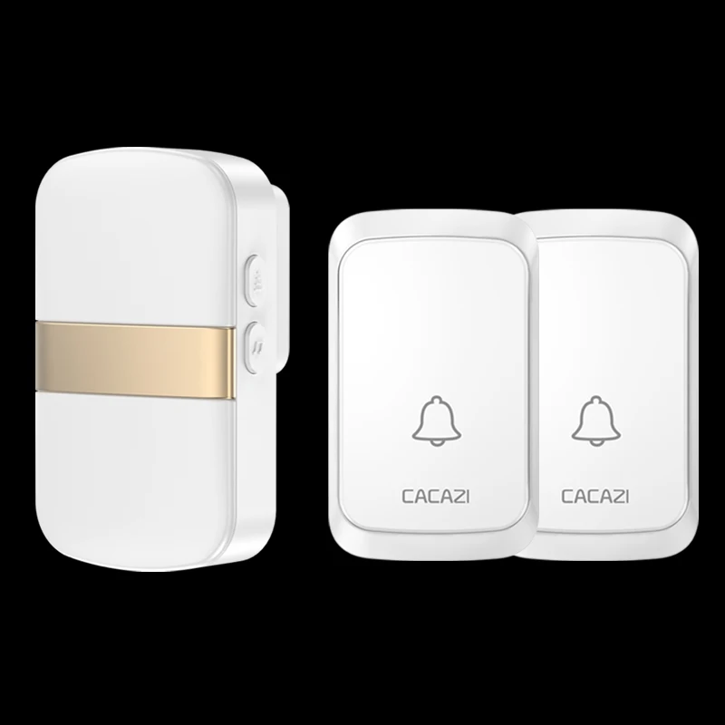 

CACAZI Wireless Doorbell 36 Chimes 4 Volume Waterproof buttons 300M Remote Led light Home Smart doorbell US EU UK plug Receiver