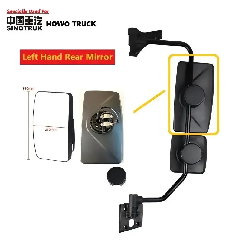 

Specially Used For HOWO Light Truck Original Quality Left Hand Rear view Mirror WG1642777011 For HOWO Truck Parts