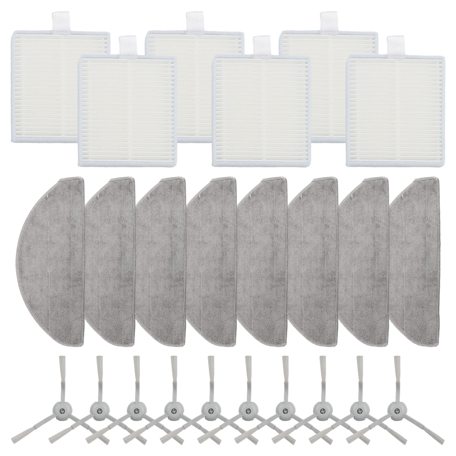 Accessory Set for Polaris PVCR 4250 4260 4 Filters 4 Mop Cloths 4 Side Brushes for Comprehensive Floor Cleaning