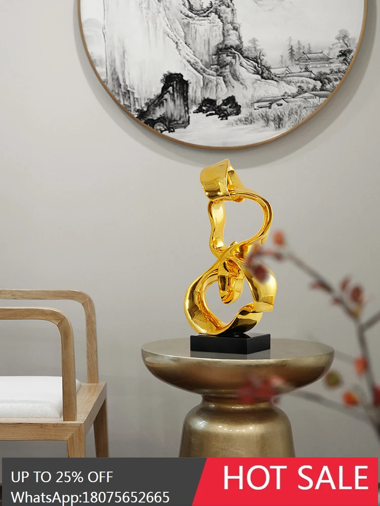 HLZ Light Luxury Creative Ornament Club Entrance Abstract Living Room TV Cabinet Model Room Resin Sculpture Decoration
