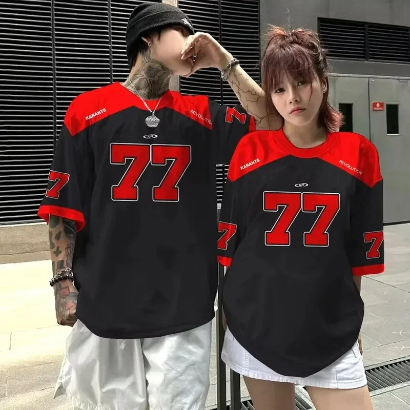 Men's 3D Patchwork Color Digital Printed T Shirt Couple Style Neutral Short Sleeve Loose Oversized Jersey Polyester Tee