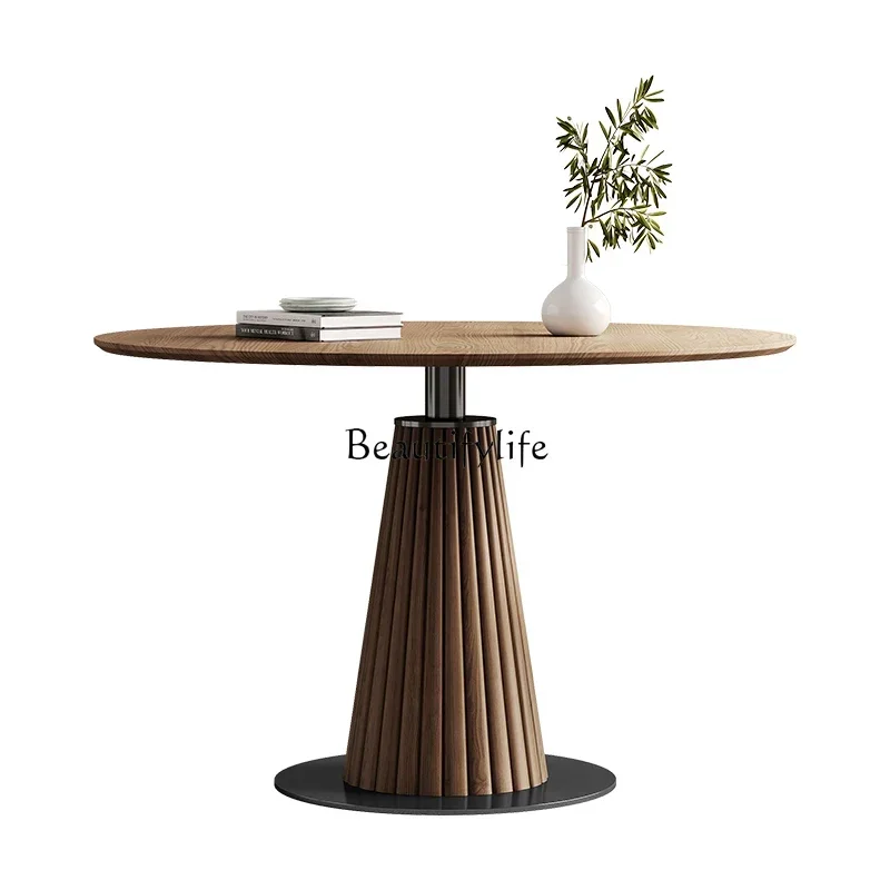

FG10Wabi Sansan Solid Wood Round Table Household Modern Simple Light Luxury High-end Round Dining Table