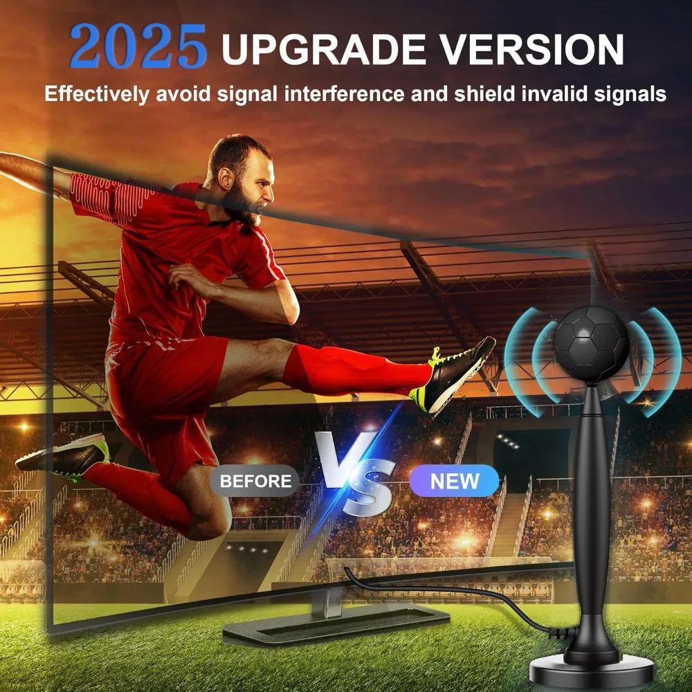 지역 채널용 스마트 TV용 증폭기 부스터가 있는 모든 스마트/구 TV용 HDTV 디지털 안테나 실내, 4K 1080P DVB-T2 지원