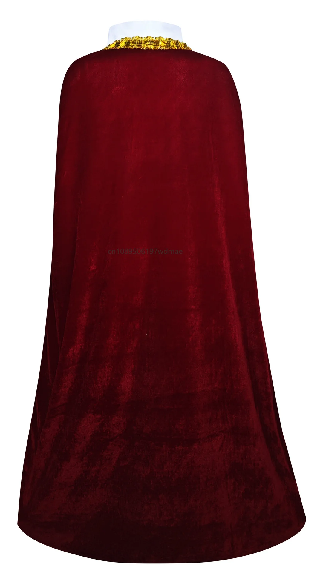 Medieval King Cape For Men Wine Red Cloak Royal Court Prince Cosplay Outfit Halloween Carnival  Party Stage Performance Costume