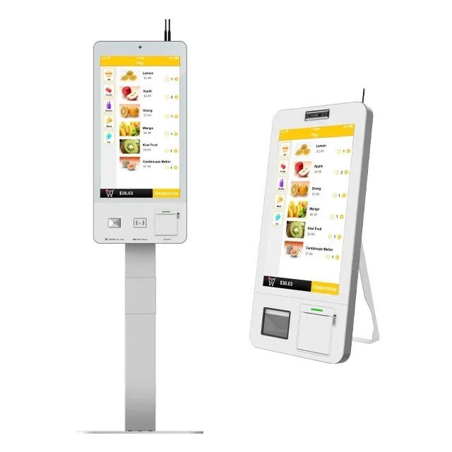 Hot selling 32 inch self service order payment touch screen kiosk self ordering payment kiosk for chain store restaurant