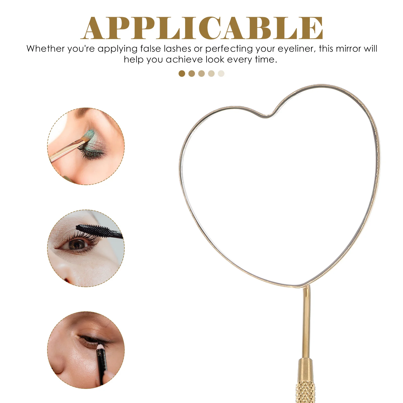 

Heart Shaped Stainless Steel Eyelash Mirror Handheld Lash Inspection Mirror for Eyelash Extensions Beauty Salon Makeup Tool