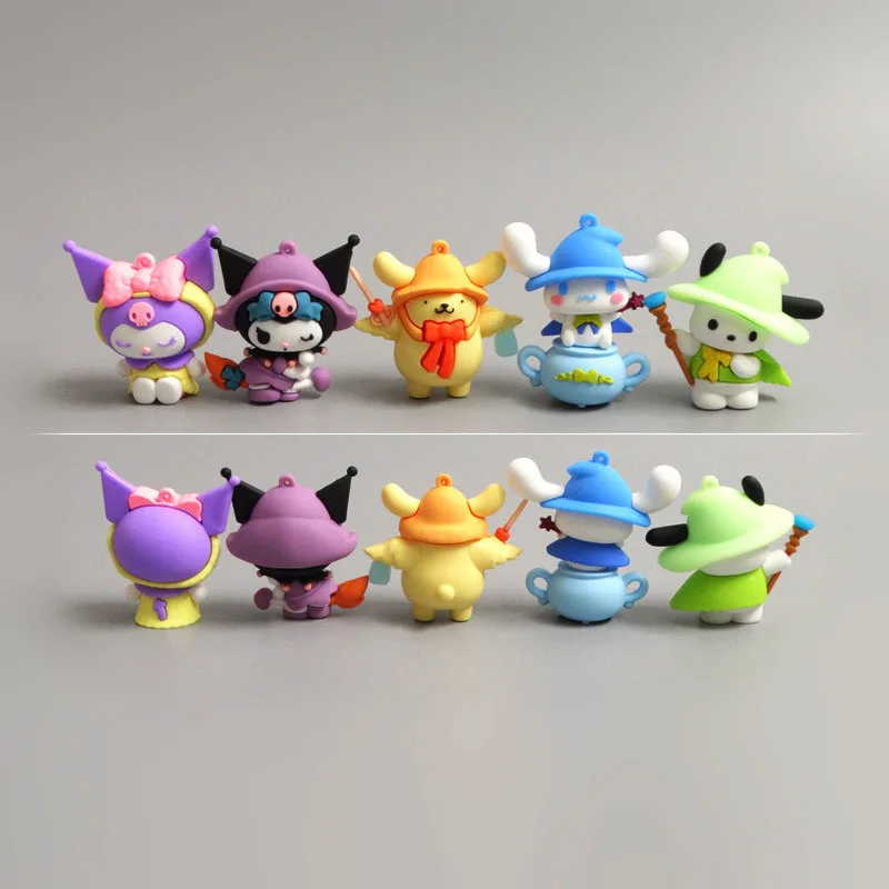 

5Pcs/set Miniso Sanrio Kawaii Figures Magic Story Series Kuromi Melody Cinnamoroll Cute Girls Students Table Decoration