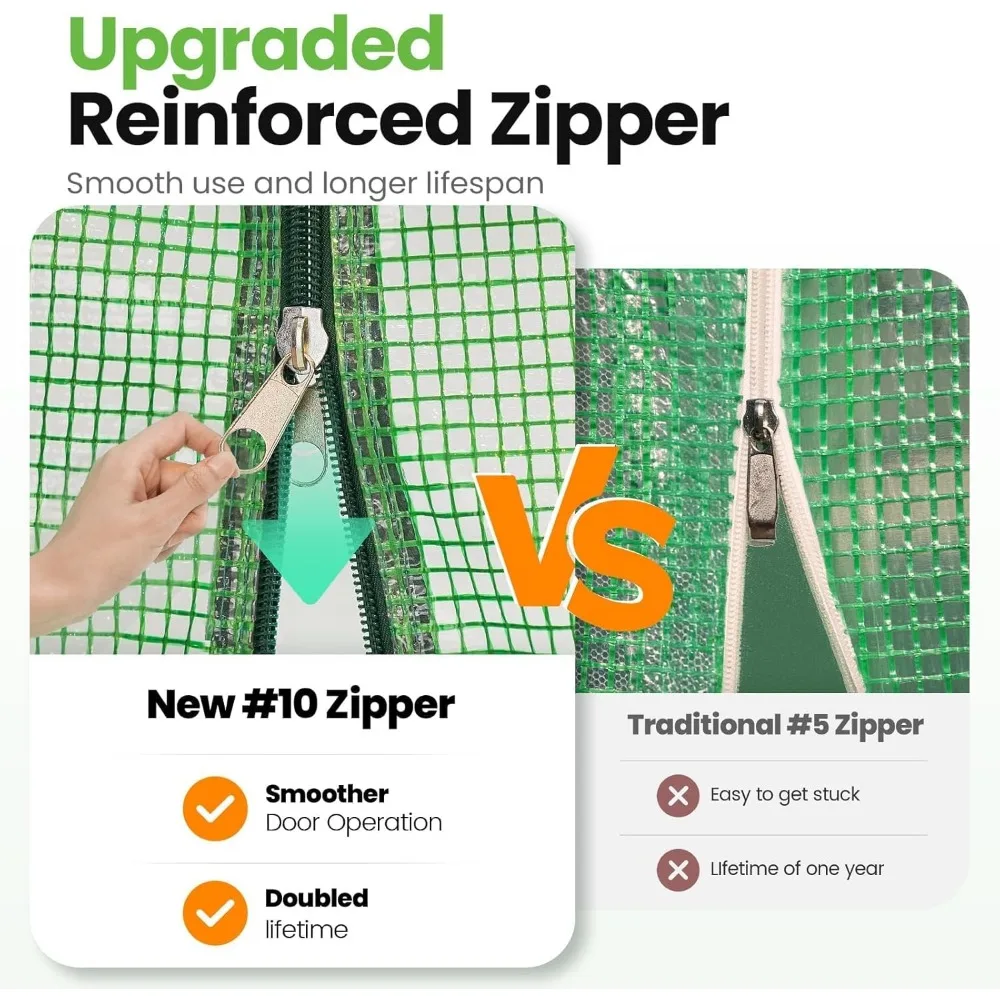 Grande serra walk-in per esterni in acciaio zincato resistente, 10x6,6x6,6FT, porta in rete, finestra dello schermo, qualità premium