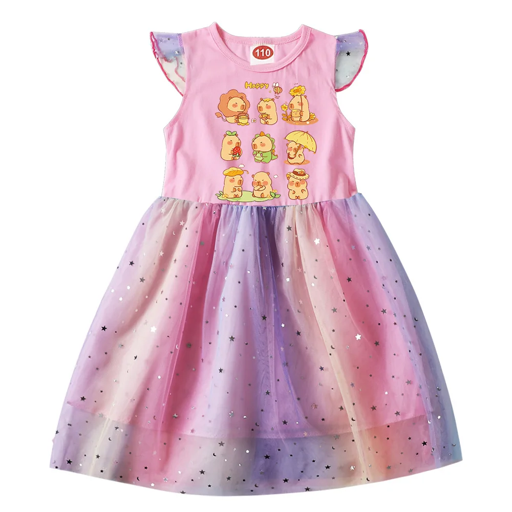 Capybara Clothes Kids Summer Short Sleeve Casual Dresses Baby Girls Lovely  Capivara Dress Girl Birthday Gift Princess Vestidos - AliExpress 1501