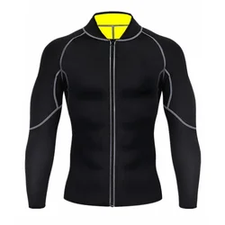 YBFDO Men Shapers Sauna Neoprene Sweat Jacket Workout Weight Loss Long Sleeve Waist Trainer Body Shaper with Zipper Undershirt