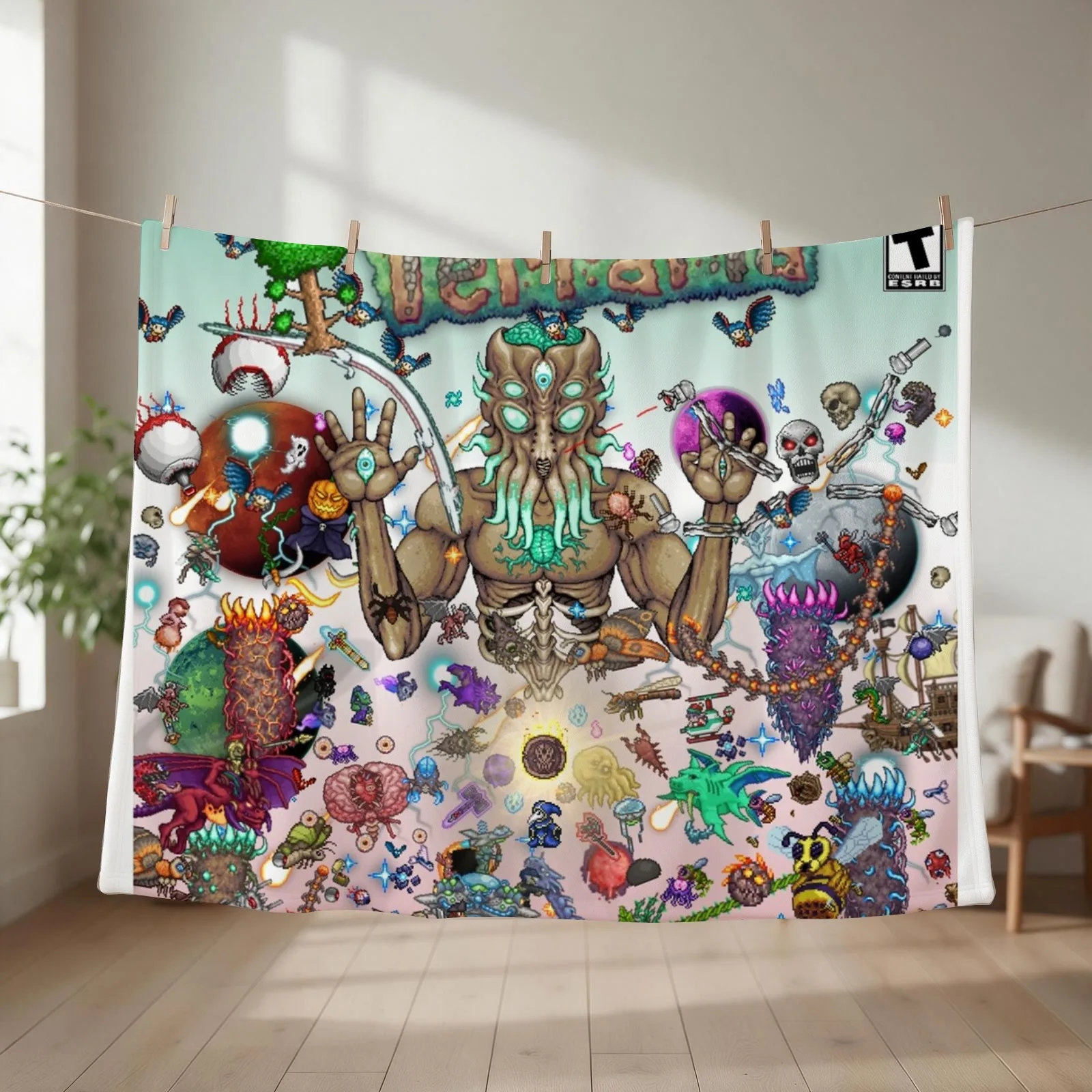 Terraria Game poster Throw Blanket couch cozy soft plush fuzzy picnic outdoor blanket