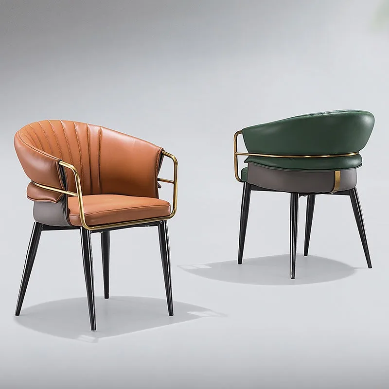 

The Factory Directly Supplies Light Luxury Modern Metal Leather Back Dining Chairs for Cafe Restaurants