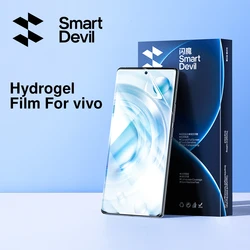 SmartDevil 하이드로 겔 필름 풀 커버 스크린 보호대, HD 투명 소프트 필름, iQOO 12 Pro 11 Pro VIVO X200 X100 Pro X80 S18