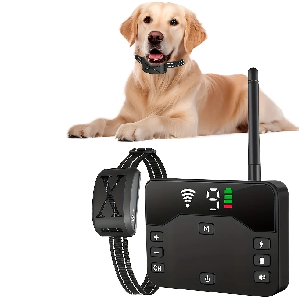 

Newly Upgraded Wireless Dog Fence System, Large Capacity Battery, 9 Levels Adjustable Dog Electric Fence And Training Collar with Remote Control for Dog At The Same Time, Wireless Dog Boundary Containment System, Suitable for Small/medium/large Dogs