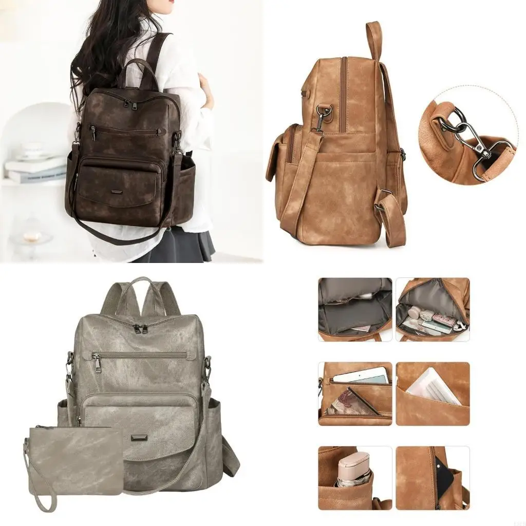 

Backpacks Purse Women,Waterproofs Anti-Thefts Leather Backpacks,Convertible Travel Backpacks Purse Shoulder Bag Handbag