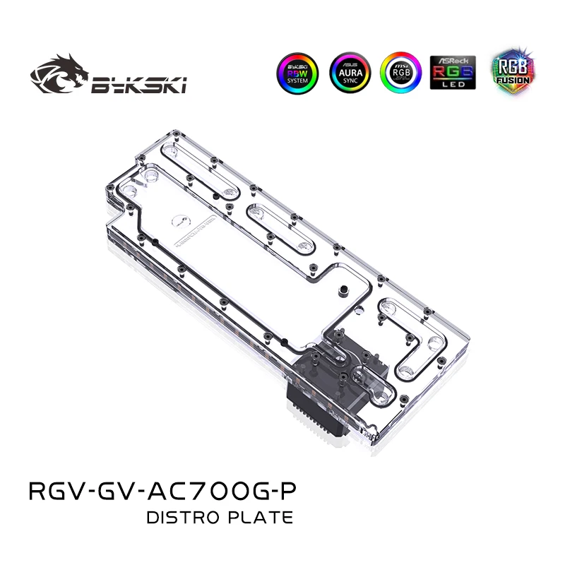 Bykski Acrylic Distribution Plate / Reservoir for AORUS C700 GLASS Computer Case / Combo DDC Pump Water Cooled / RGV-GV-AC700G-P