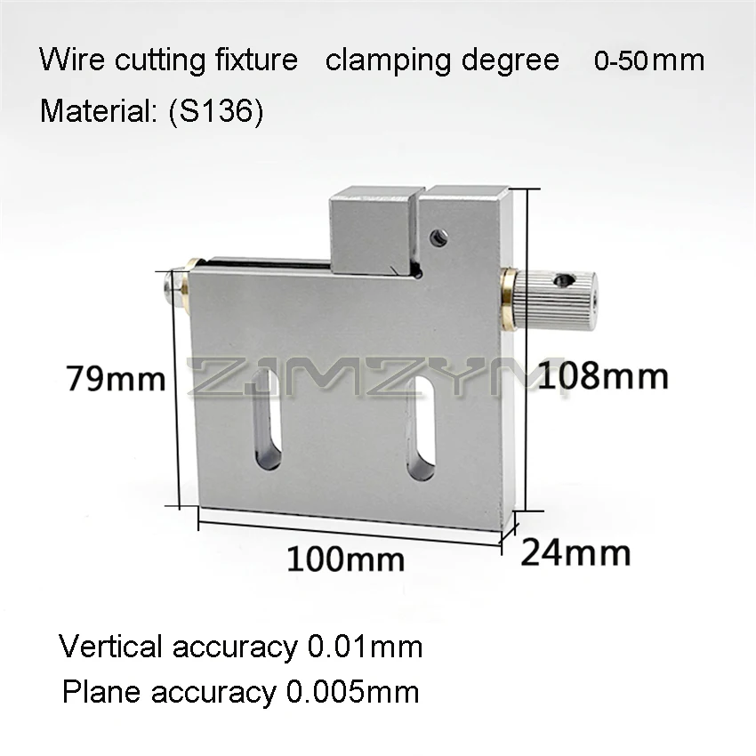 CNC Wire EDM Machine Vise S136 Stainless Steel Flat Pliers Wire Cutting Slow Wire Accessories 0-50mm/0-75mm/0-100mm Sparks Tool