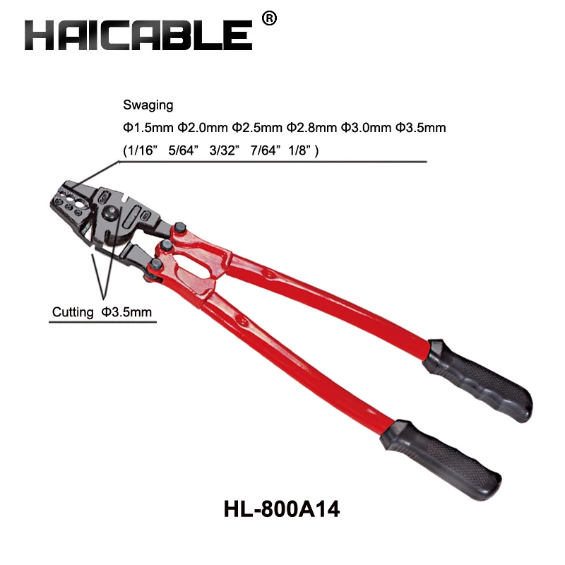 Max 3.5mm Wire Rope Swaging Crimping Tool HL-800A14 Stainless Steel Wire Rope Crimp Pliers