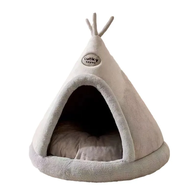 Dog Nest Warm Dog Bed Four Seasons Universal House Type Triangle Tent Closed Cat Nest Dog House Cat Mat Dog Mattress  Cat Bed