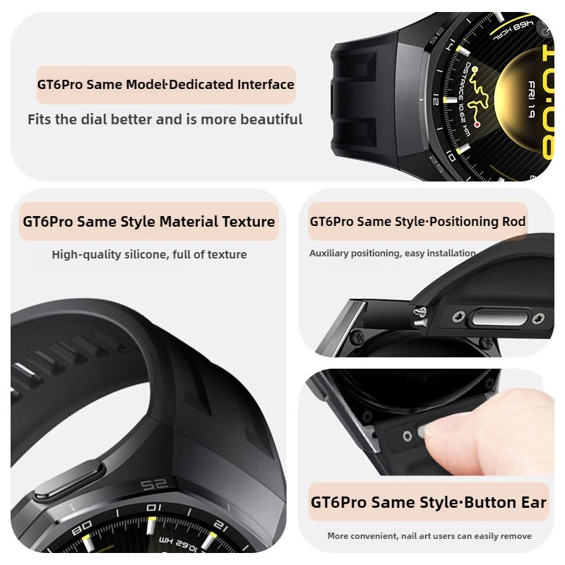 Silicone Strap for Huawei Smart Watch GT6 Pro 46mm Official Original Replace Band for Huawei GT 6 Pro