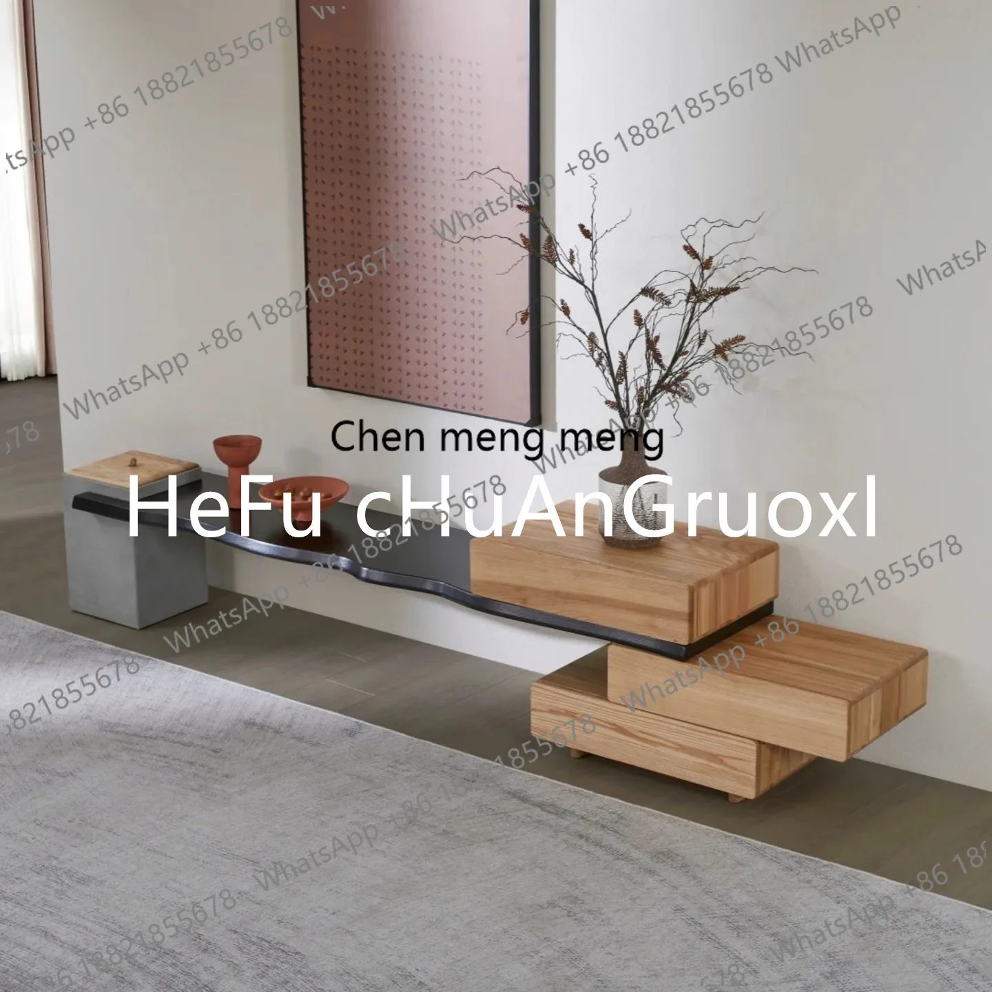 

Solid wood bedside stool storage living room silent wind TV cabinet B & B hotel, solid wood furniture