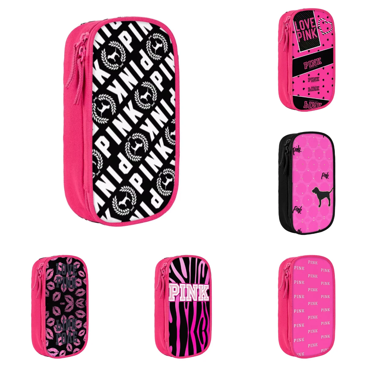 

Pink Victoria Fashion Cool Aesthetic (2) Pencil Case Zipper Pen Box Boy Girl Cute Large School Pencil Cases Stationery