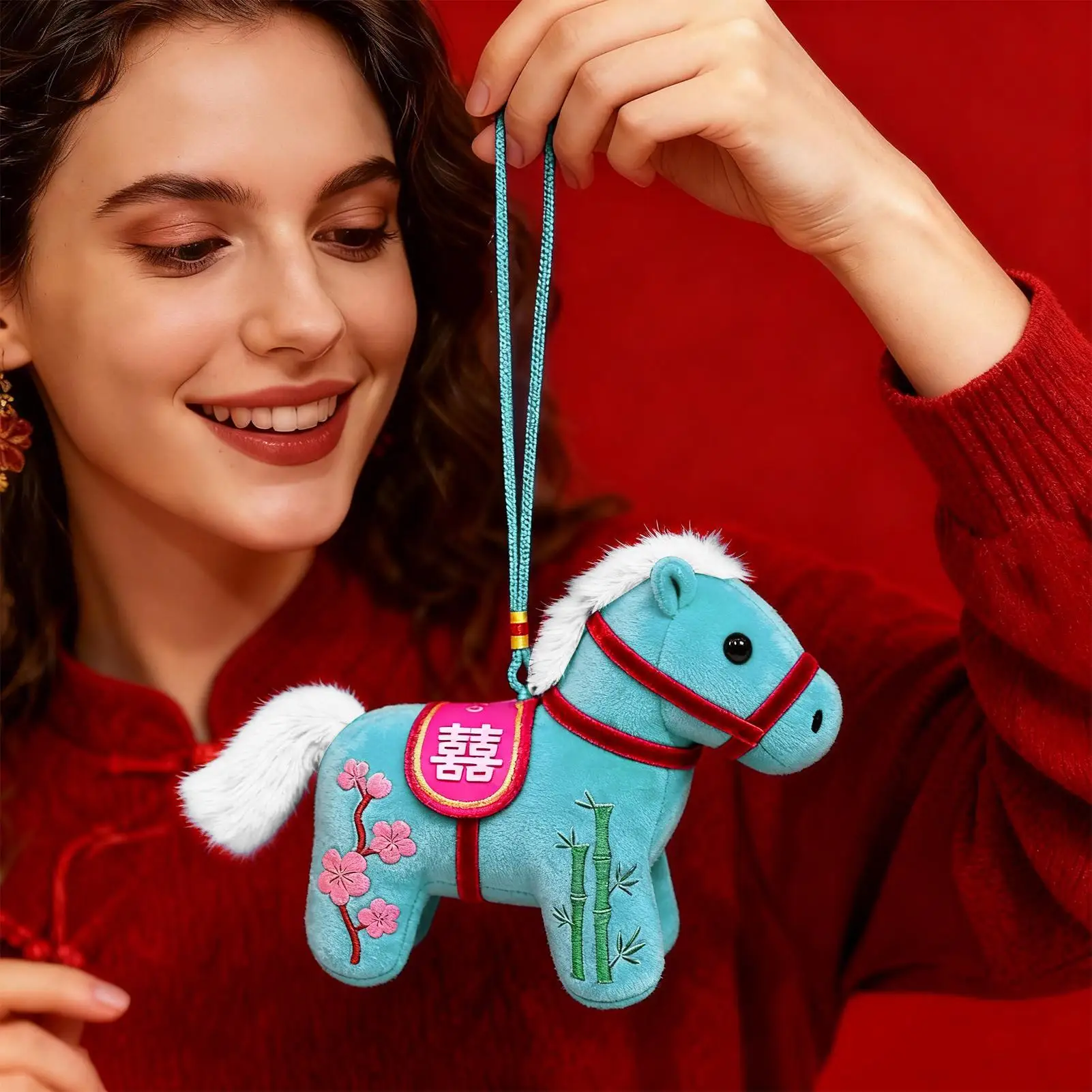 Adorno de Peluche del Año del Caballo 2026, Colgante de Monedero, Animal de Peluche de Año Nuevo para Niños, Adolescentes, Adultos, Entusiastas de la Moda y Estudiantes