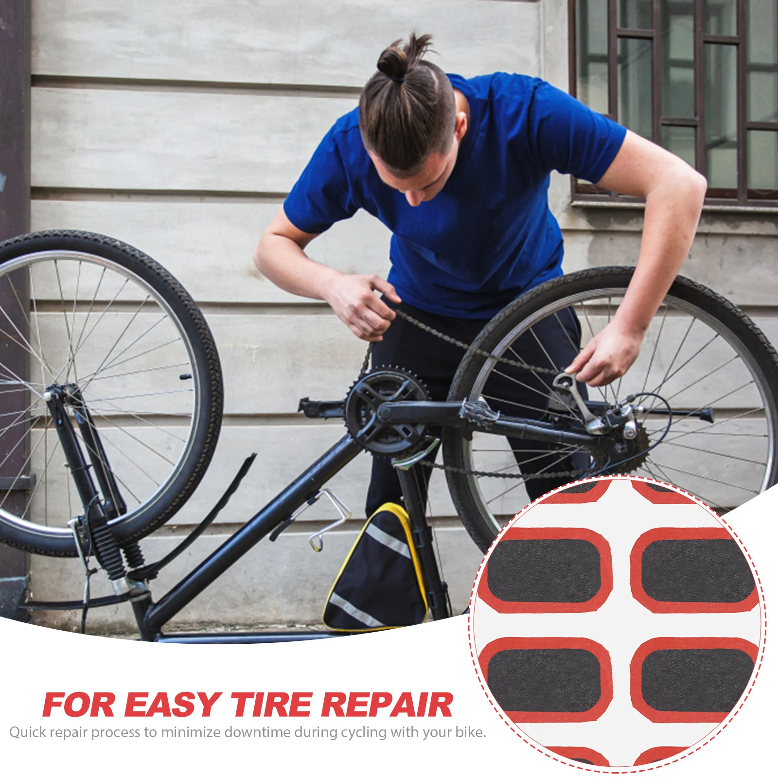 

1Set Bike Repair Patch Kit Metal Files Clean Surface Efficiently Stick Inner Tube Long Lasting Bike Patch Repair Kit