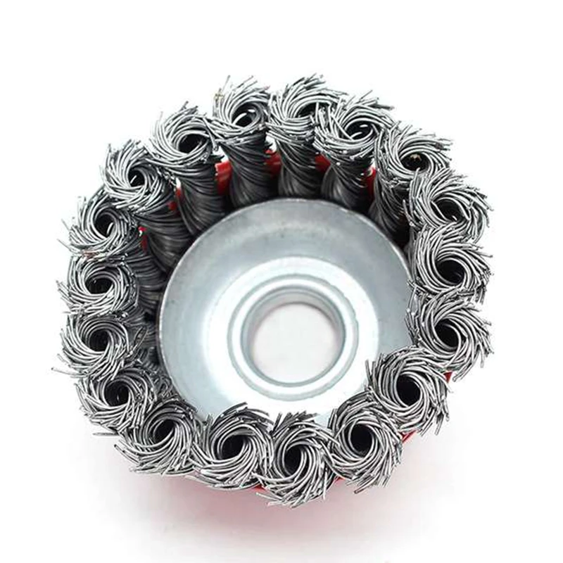 4 قطعة 3 بوصة سلك ملتوي مجموعة عجلات الأسلاك على شكل وعاء القرص الملتوية سلك تلميع وإزالة الصدأ عجلة