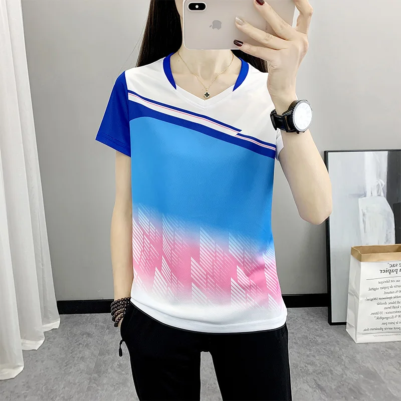 

Женская повседневная удобная тонкая футболка с круглым вырезом и короткими рукавами для фитнеса и активного отдыха