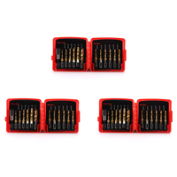WCS-Titanium Combination Drill Tap Bit Set 39PCS SAE And Metric Tap Bits Kit For Screw Thread Drilling Tapping Deburring