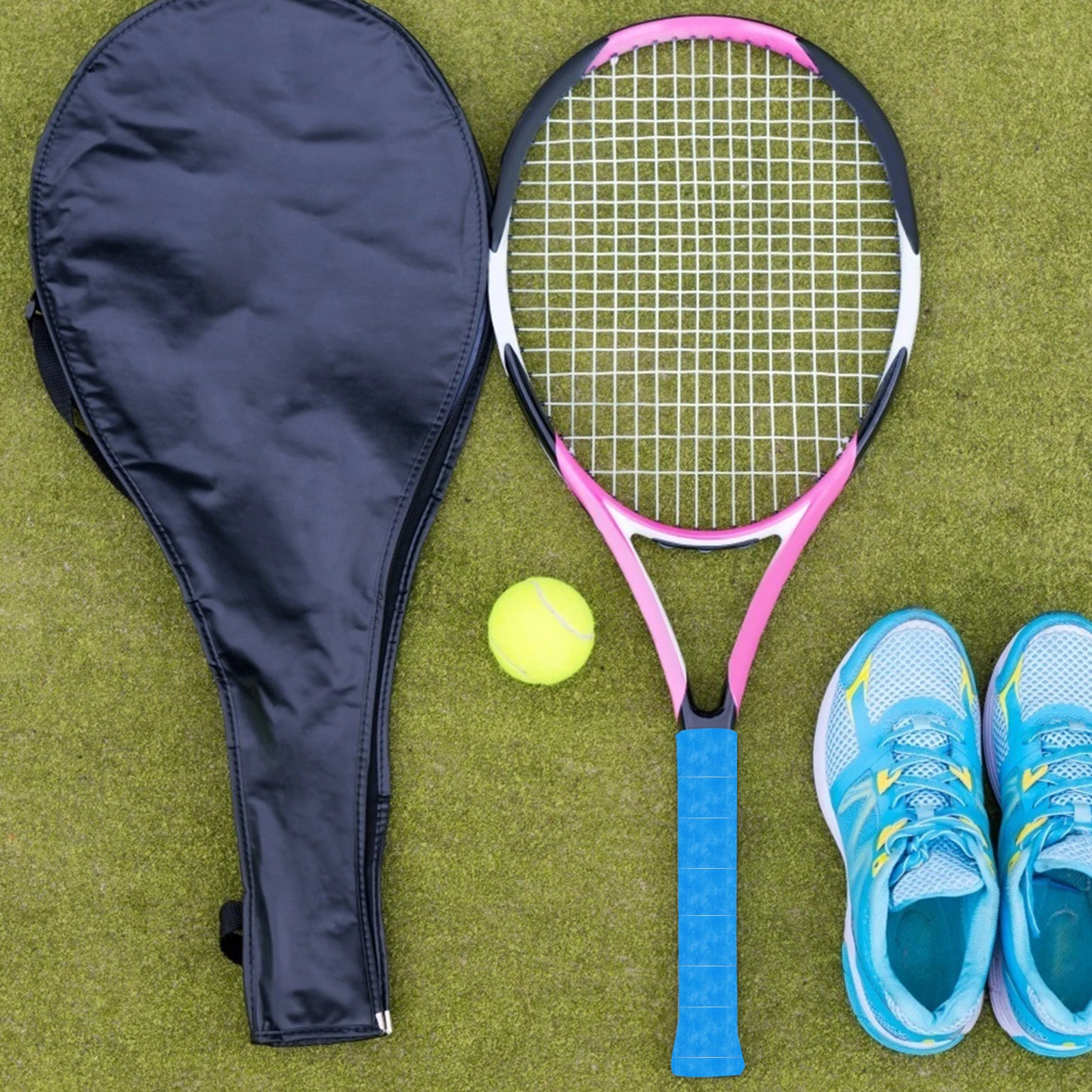 6Pcs Racket Overgrips Breathable PU Material Anti-Slip Sweatband Tennis Racket Grip Tape Outdoor Sports Accessories