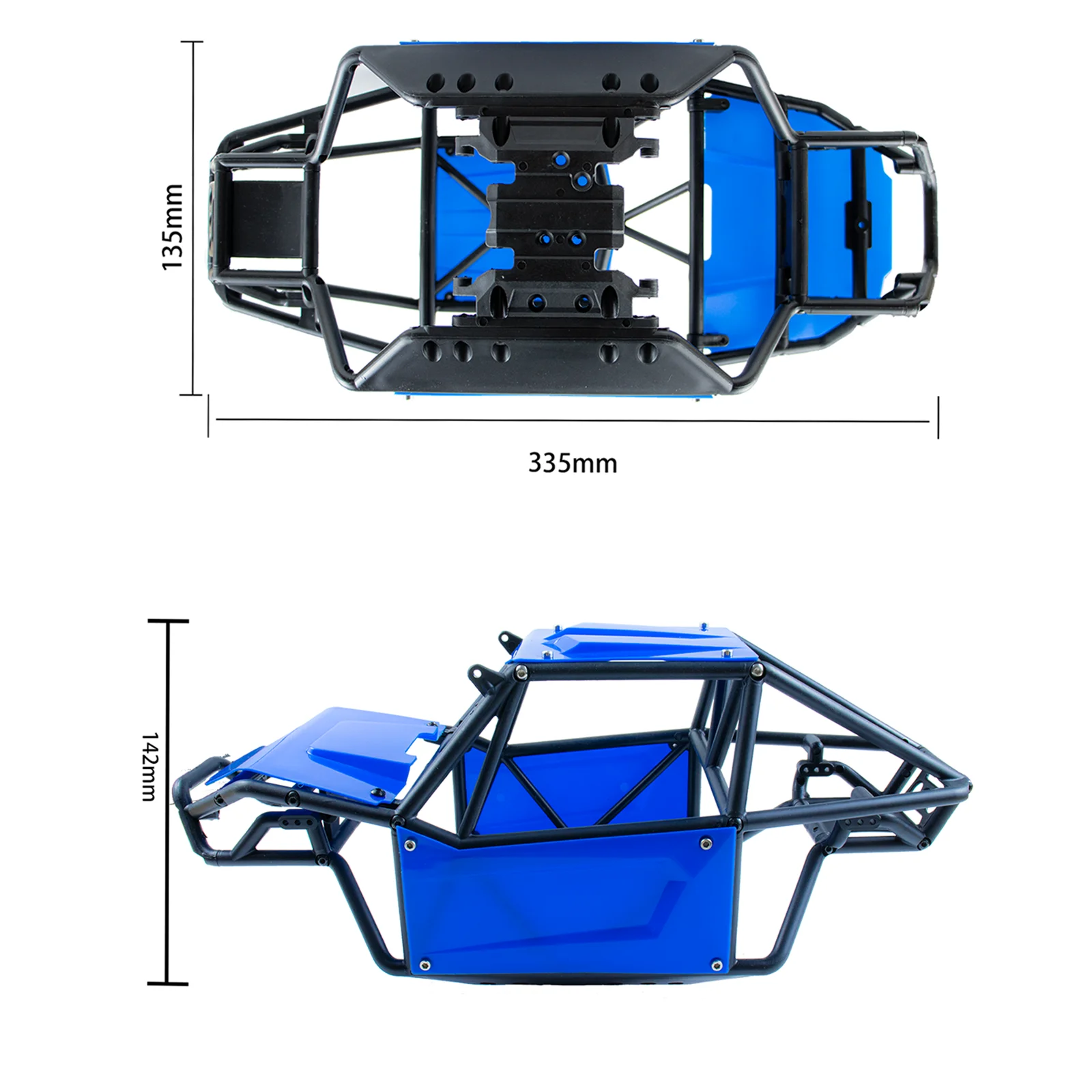 Rock Buggy Body Shell Chassis Kit 1/10 RC Crawler Car Axial SCX10 II 90046 UTB10 Capra, orange green Red blue