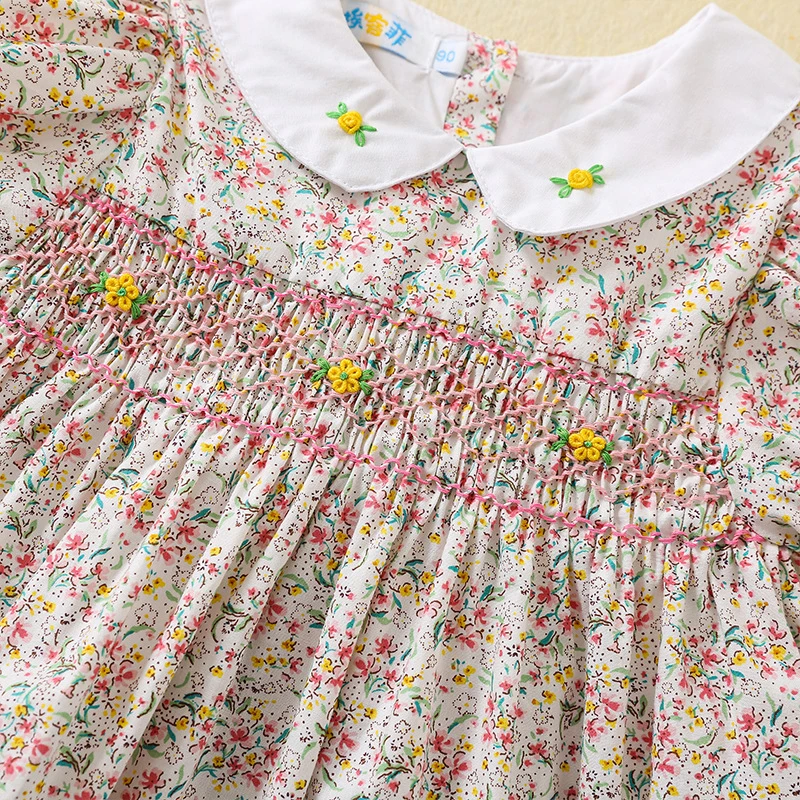 Summer Kids Baby Girls Short Sleeve Sweet Printing Dress Pastoral Style Kids Baby Girls Princess Children Clothes Dress