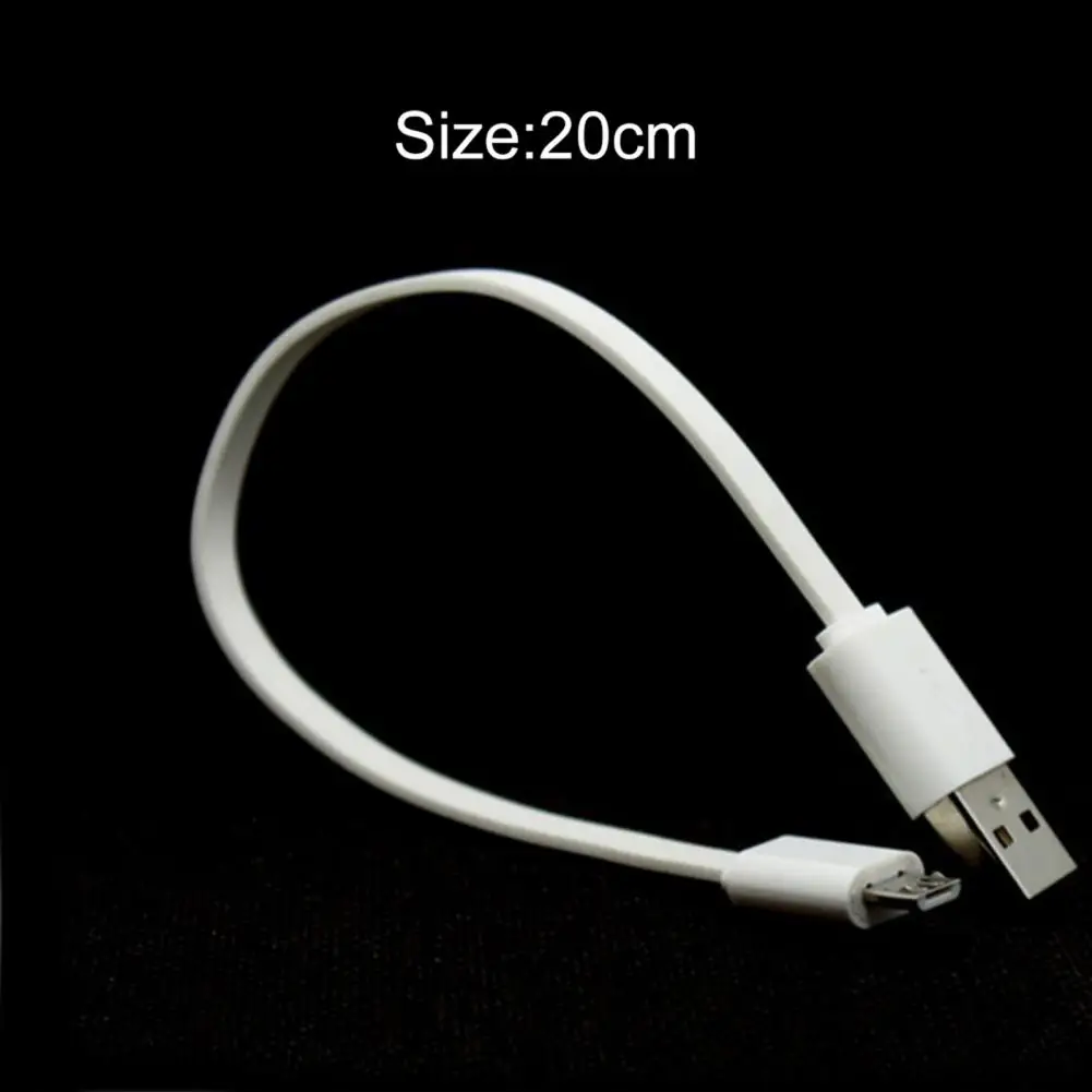 Charger Cable Ultra Short Stable Charging 20cm Flat Micro USB Cable Charging Line for Phone